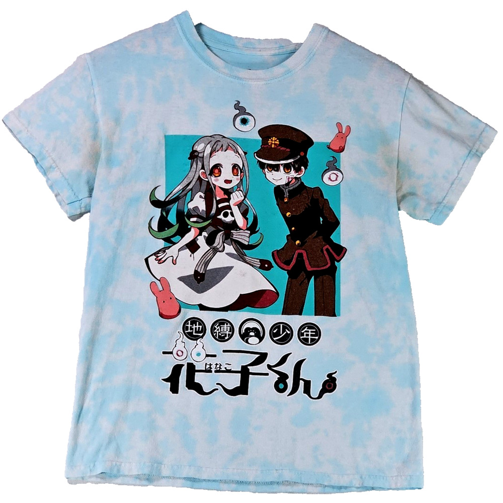 Toilet-Bound Hanako-Kun Anime T-Shirt Blue Tie Dye Goodie Two Sleeves Small